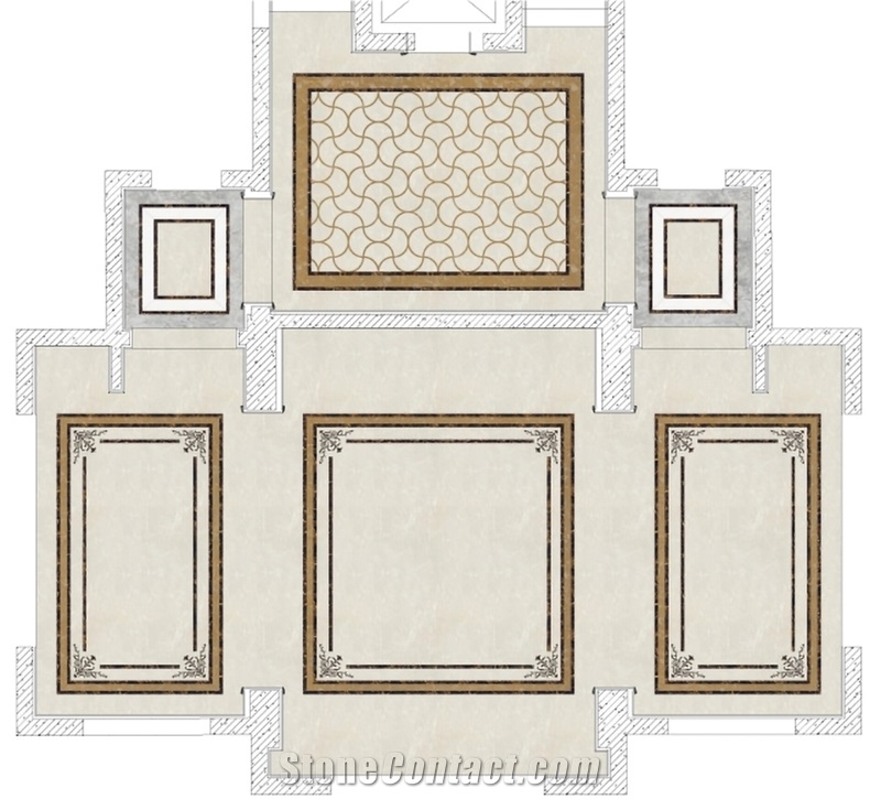 Villa Flooring Waterjet Marble Pattern Medallion Design
