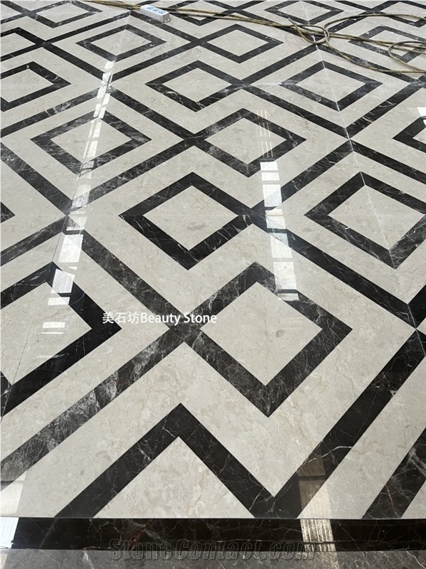 Water Jet Marble Pattern Tile For Hotel Inner Flooring