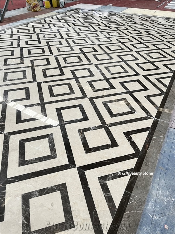 Water Jet Marble Pattern Tile For Hotel Inner Flooring