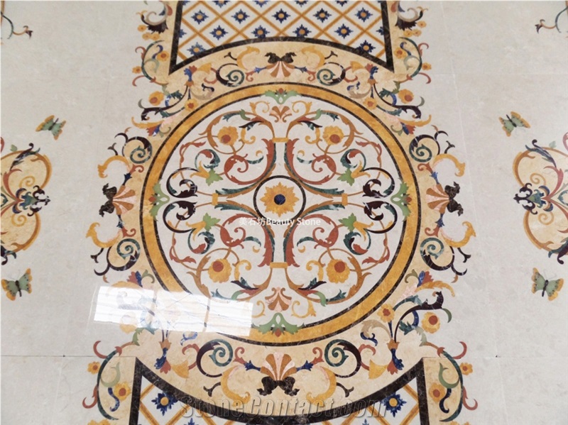 Water Jet Medallion Carpet Pattern For Villa House Decoration
