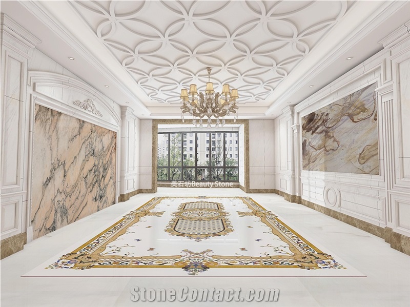 Water Jet Medallion Carpet Pattern For Villa House Decoration