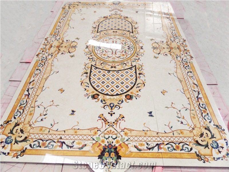 Water Jet Medallion Carpet Pattern For Villa House Decoration