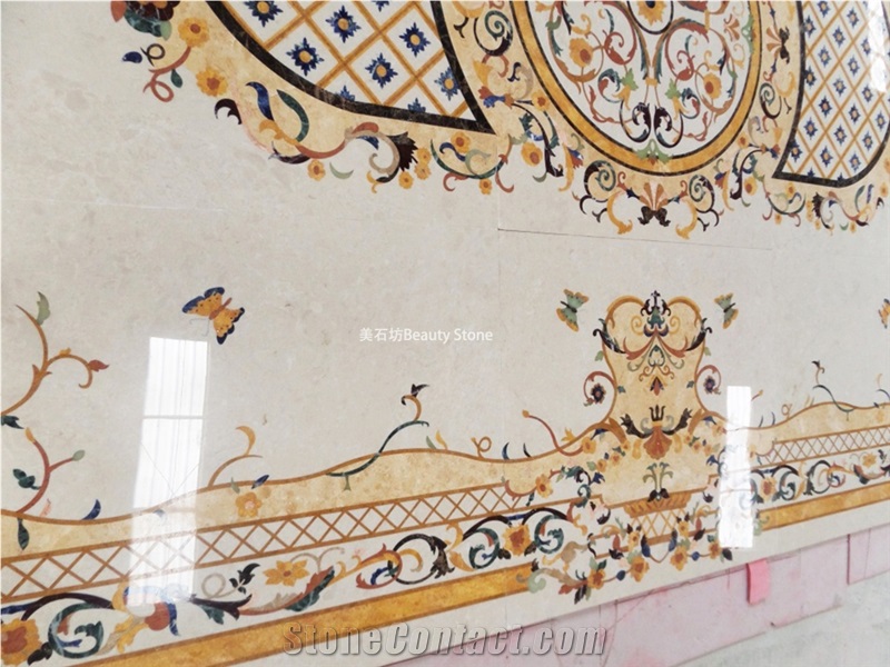 Water Jet Medallion Carpet Pattern For Villa House Decoration