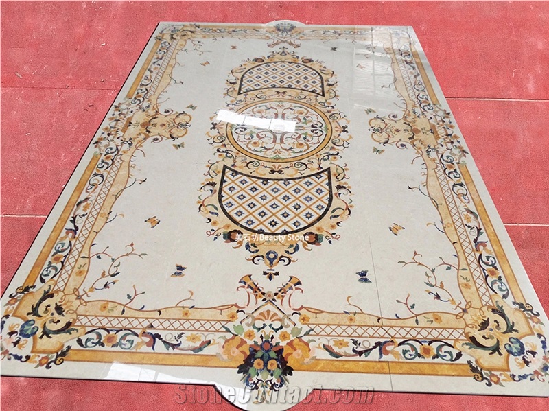 Waterjet Cut Inlay Carpet Medallion Pattern For Villa House Decoration