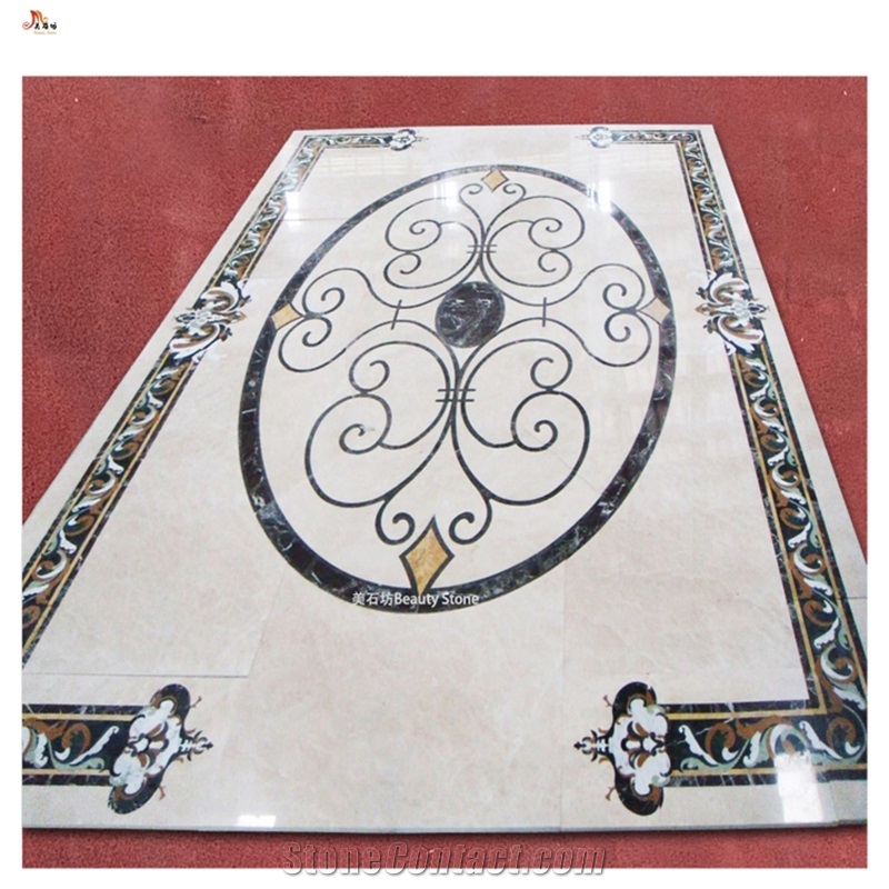 Waterjet Cut Inlay Carpet Medallion Pattern For Villa House Decoration