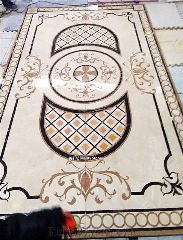 Waterjet Cut Inlay Carpet Medallion Pattern For Villa House Decoration