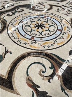 Waterjet Cut Inlay Carpet Medallion Pattern For Villa House Decoration