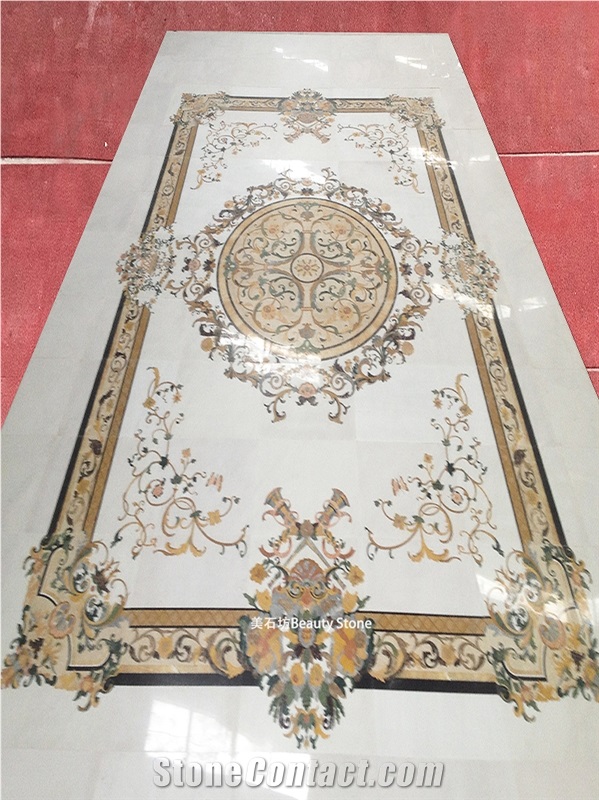 Waterjet Cut Inlay Carpet Medallion Pattern For Villa House Decoration