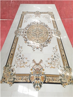 Waterjet Cut Inlay Carpet Medallion Pattern For Villa House Decoration