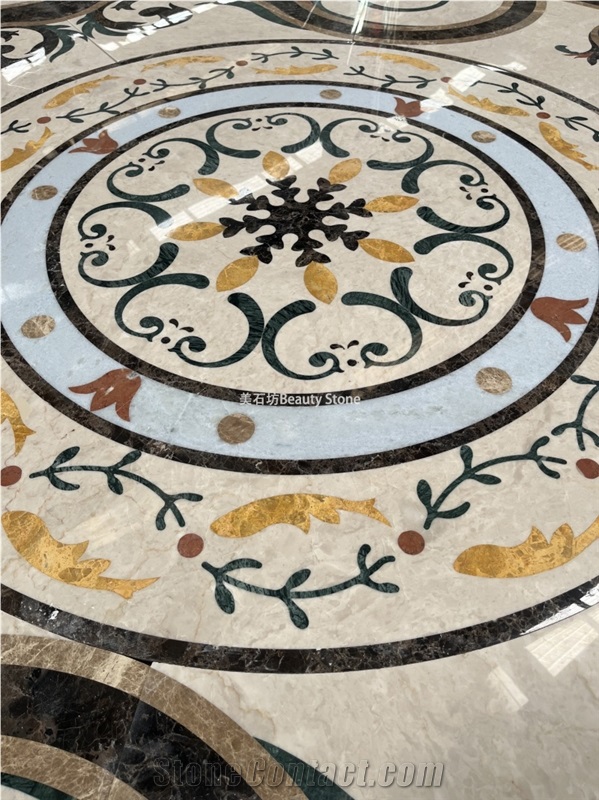 Waterjet Medallion Pattern For Decoration Floor Tile Inlay