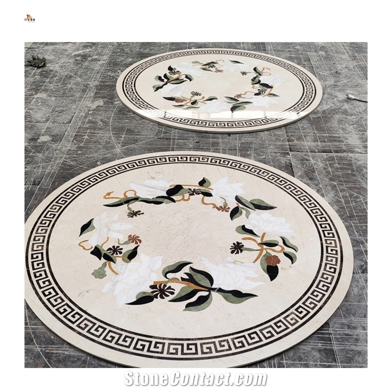 Waterjet Medallions Floor Pattern Marble