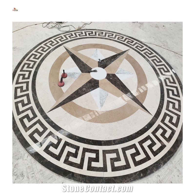 Waterjet Medallions Floor Pattern Marble