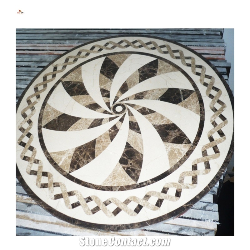 Waterjet Medallions Floor Pattern Marble