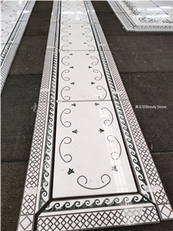 White Marble Inner Waterjet Medallion Pattern For Villa