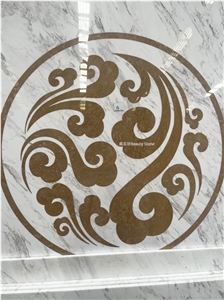 White Marble Small Pattern Waterjet Medallions