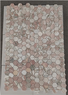 Hexagon Rosso Narvegian  Mosaic Pattern