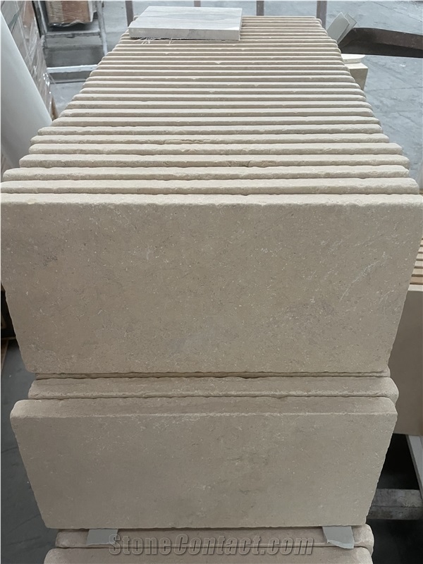 New Antique Beige Limestone French Pattern Pavement Setts