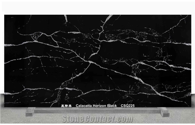 Calacatta Horizon Black Quartz Slabs