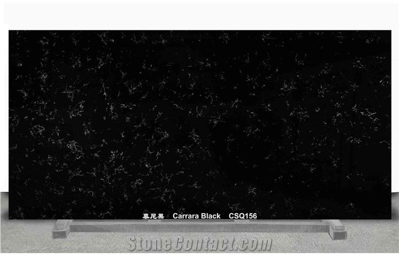 Carrara Black Quartz Slabs