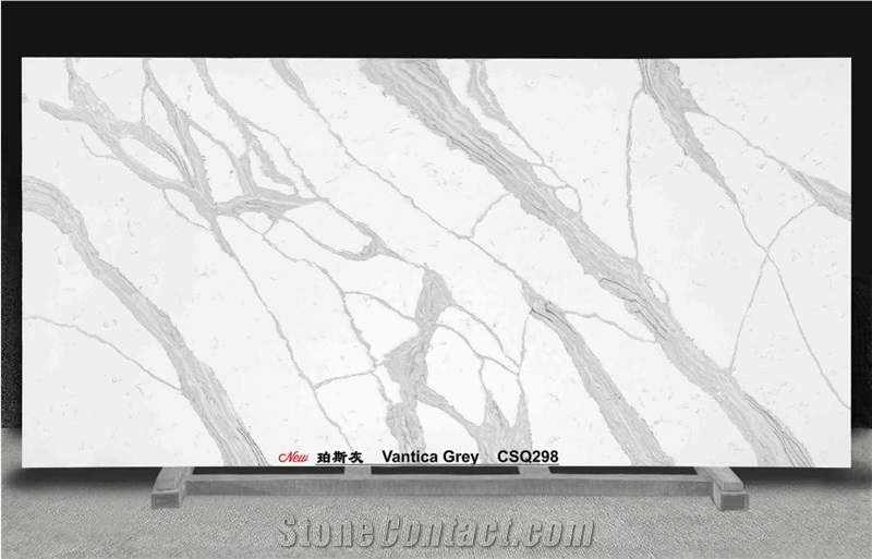 Vantica Grey CSQ298 Quartz Slabs