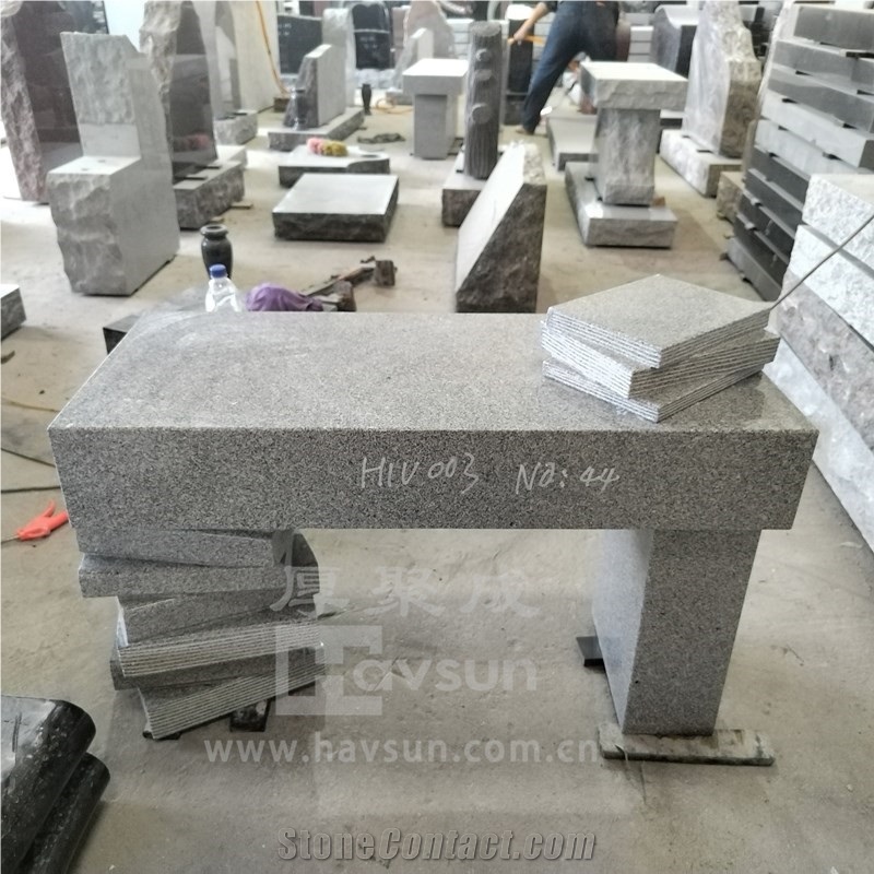 Carved Book Design Granite Monumental Bench