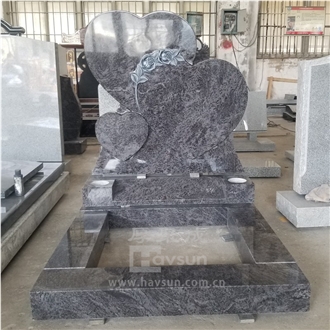 Different Colors Avaible Granite Three Hearts Headstone