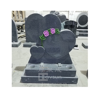 Different Colors Avaible Granite Three Hearts Headstone