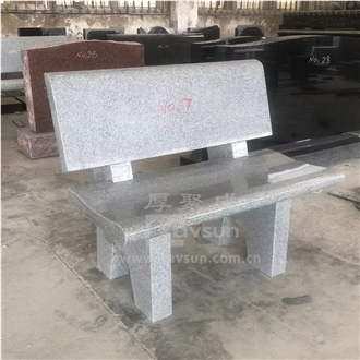 Different Colors Granite Garden Back Chair Cemetery Bench