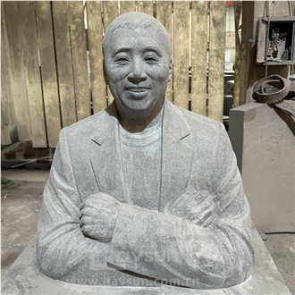 Granite Natural Stone Head To Chest Bust Memorial Monument