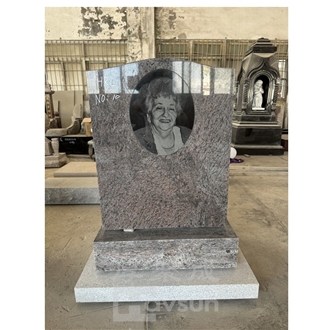 Laser Etched Bahama Blue Granite Upright Monument Laser Etched Bahama Blue Granite Upright Monument