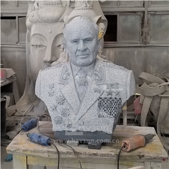 Light Grey Granite Customized Head Statue