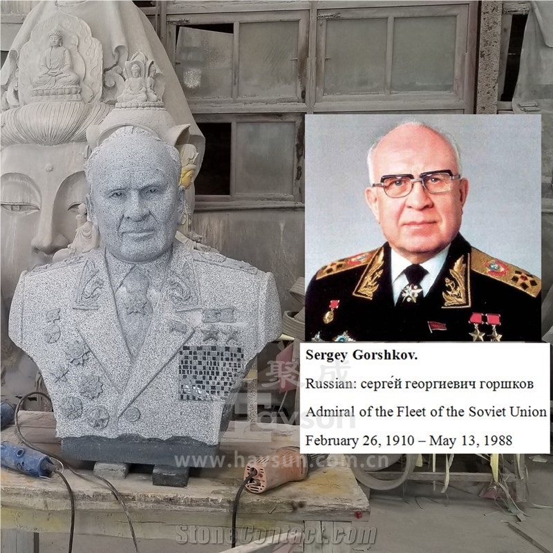 Light Grey Granite Customized Head Statue