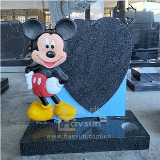Micky Mouse Heart Granite Cartoon Monument For Children