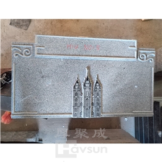 Temple Design Granite Upright Headstone With Birds For USA