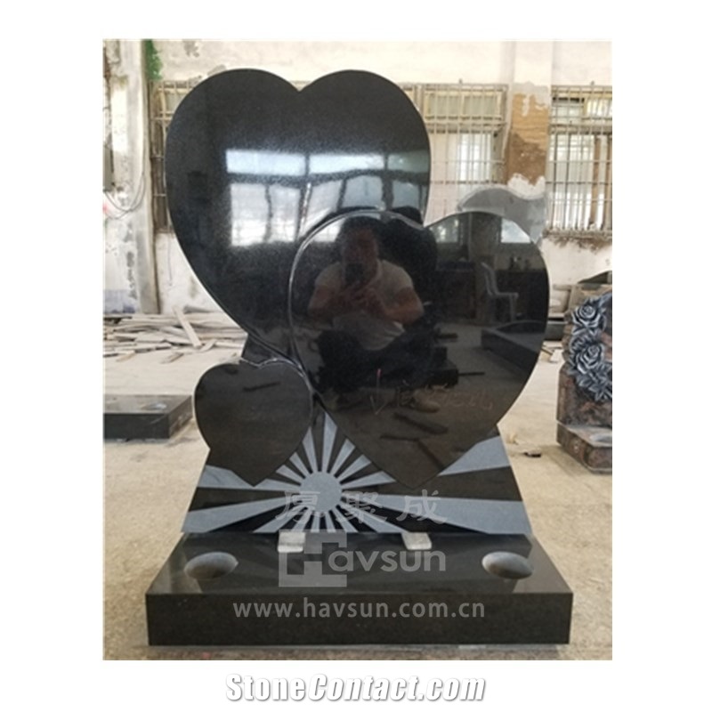 Three Hearts Monument With Sun And Ray On Bottom