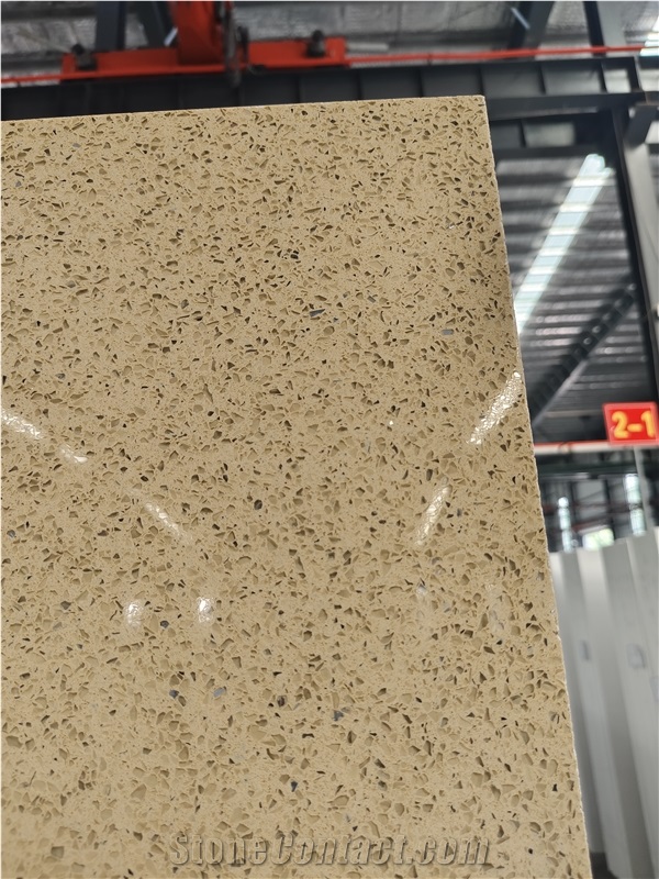 Cheaper Pure Crystal Light Yellow Quartz Slabs