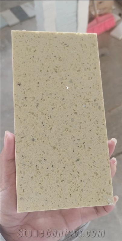 Cheaper Pure Crystal Light Yellow Quartz Slabs