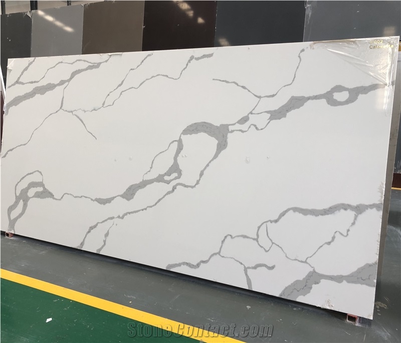Pure Calacatta Quartz Slabs & Tiles With High Quality