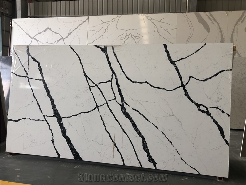 Pure Calacatta Quartz Slabs & Tiles With High Quality