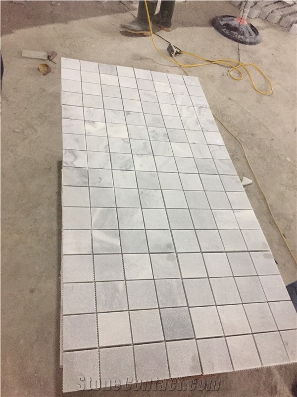 Light Silver Crystallized Marble Floor Tiles