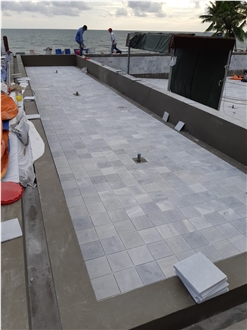 Light Silver Crystallized Marble Floor Tiles