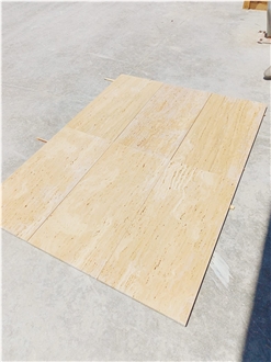 Unfilled Cream Light Travertine Slabs