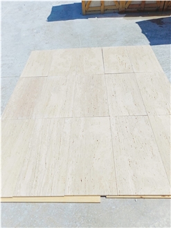 Unfilled Cream Light Travertine Slabs