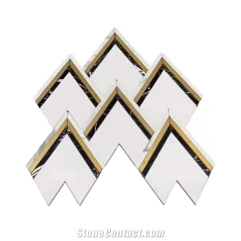 High Quality Glass Ceramic Mixed Metal Mosaic Tiles