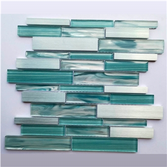 High Quality Glass Ceramic Mixed Metal Mosaic Tiles