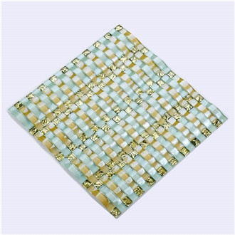 High Quality Glass Ceramic Mixed Metal Mosaic Tiles