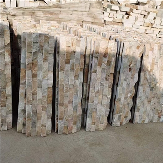 3D Wave Shape Quartzite Wall Panel Stacked Stone Veneer