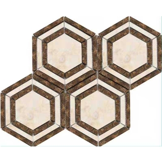 Best Sale Hexagon Marble Water-Jet Mosaic Wall Tiles
