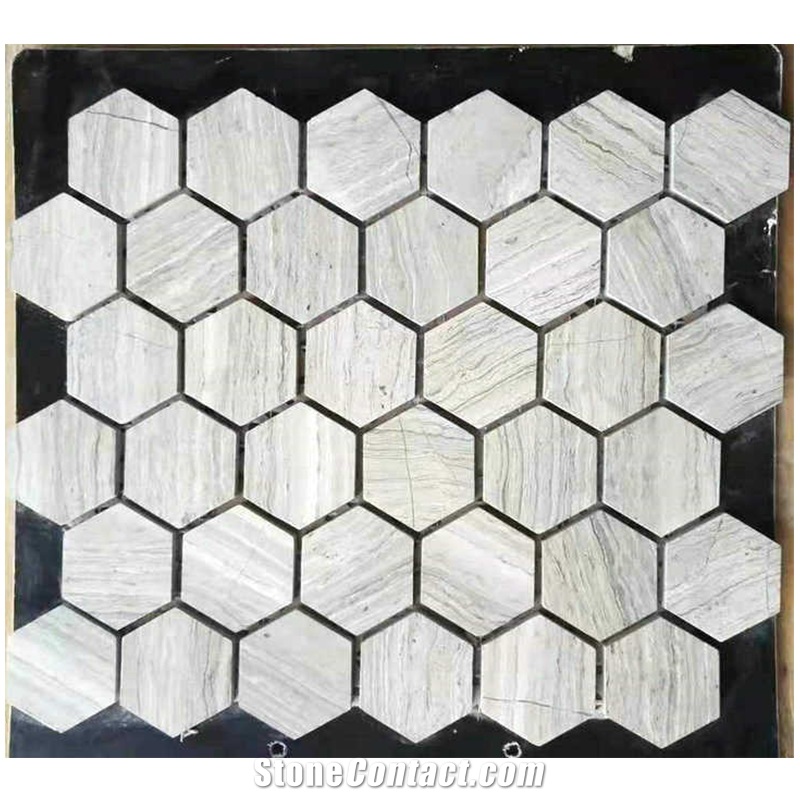 Best Sale Hexagon Marble Water-Jet Mosaic Wall Tiles