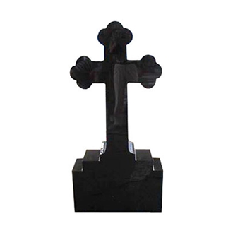 Black Granite Carving Polished Cross Headstones